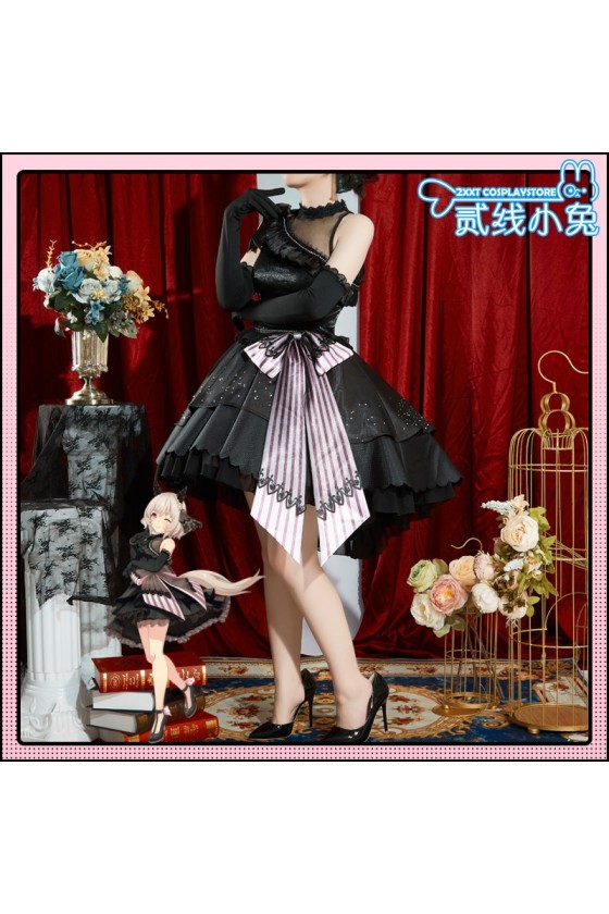 2XXT Cosplay Uma Musume Pretty Derby Curren Chan Ma Chérie of the New Moon Black Dress Cosplay Costume